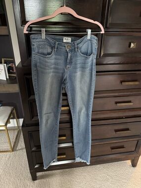 William Rast Light Blue Skinny Jeans with Frayed Hem